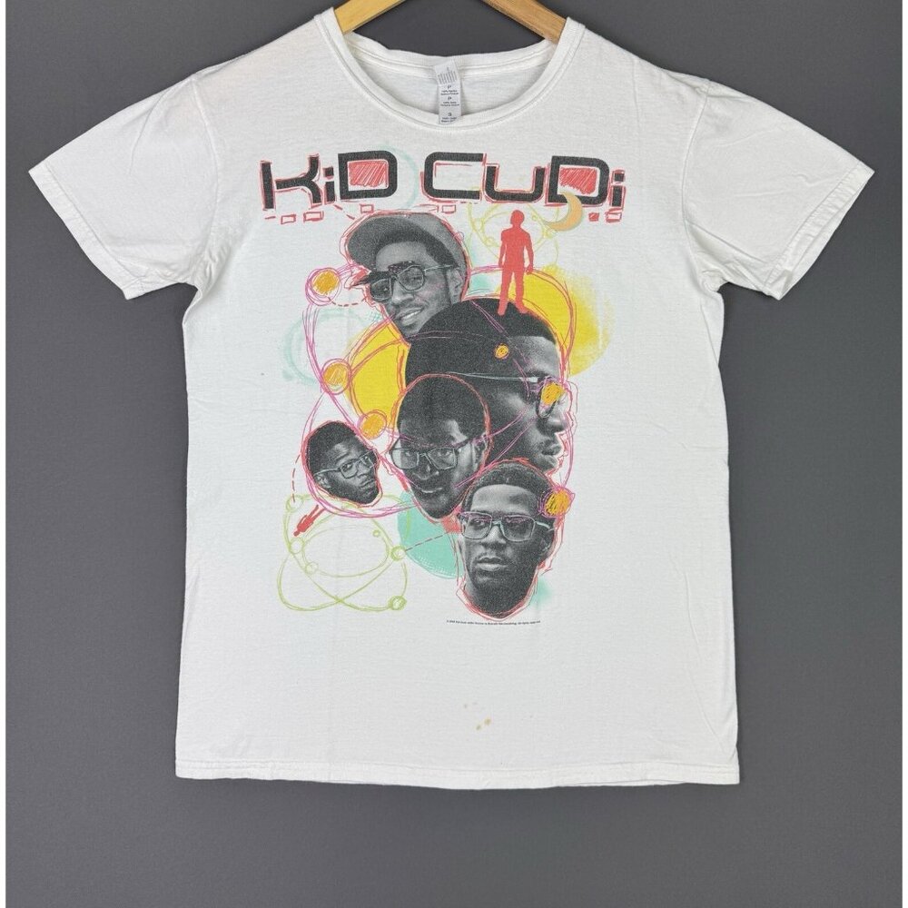 Vintage Y2K Kid Cudi Hip Hop Rap Album Promo Tour Concert White Tee Small Rare